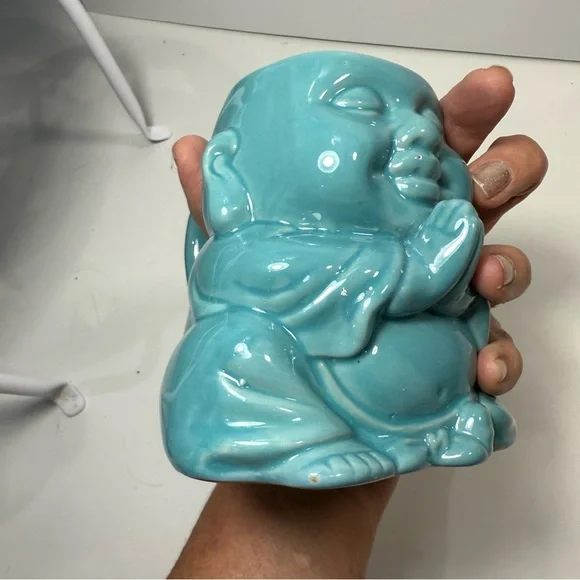 Meritage Turquoise Stoneware Buddha Mug - Picture 5 of 6